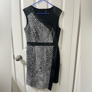 Elegant Black and White Patterned Dress